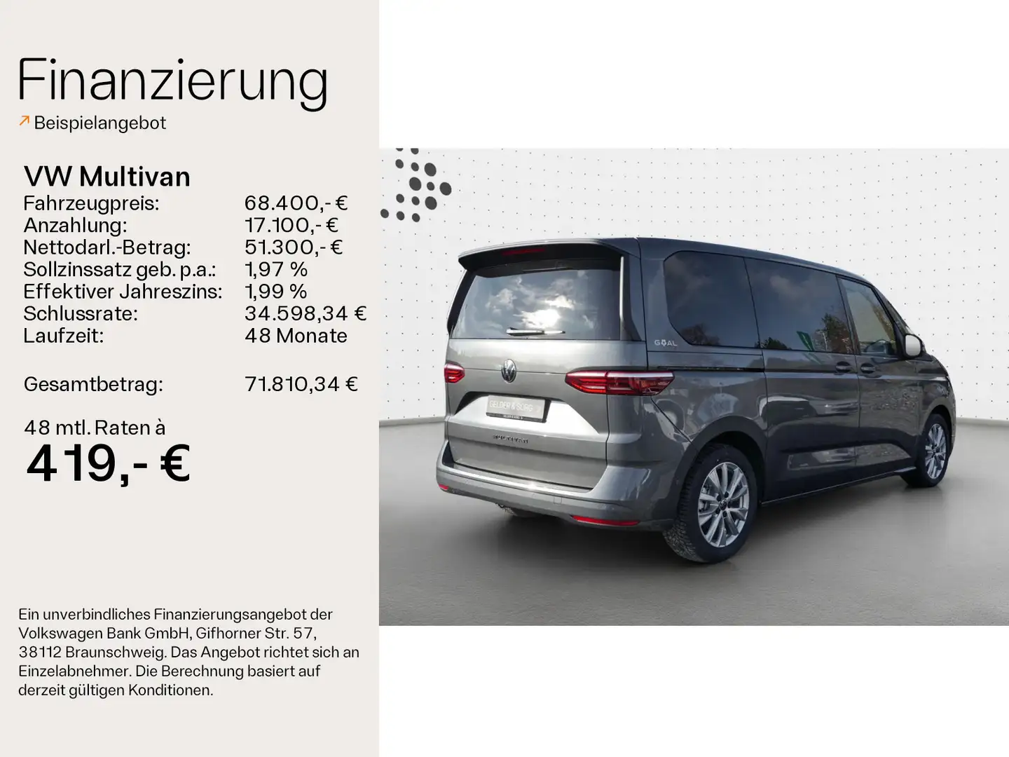 Volkswagen T7 Multivan T7 Multivan GOAL TDI DSG *Navi*IQ*Pano*AHK*3-Zon Grau - 2