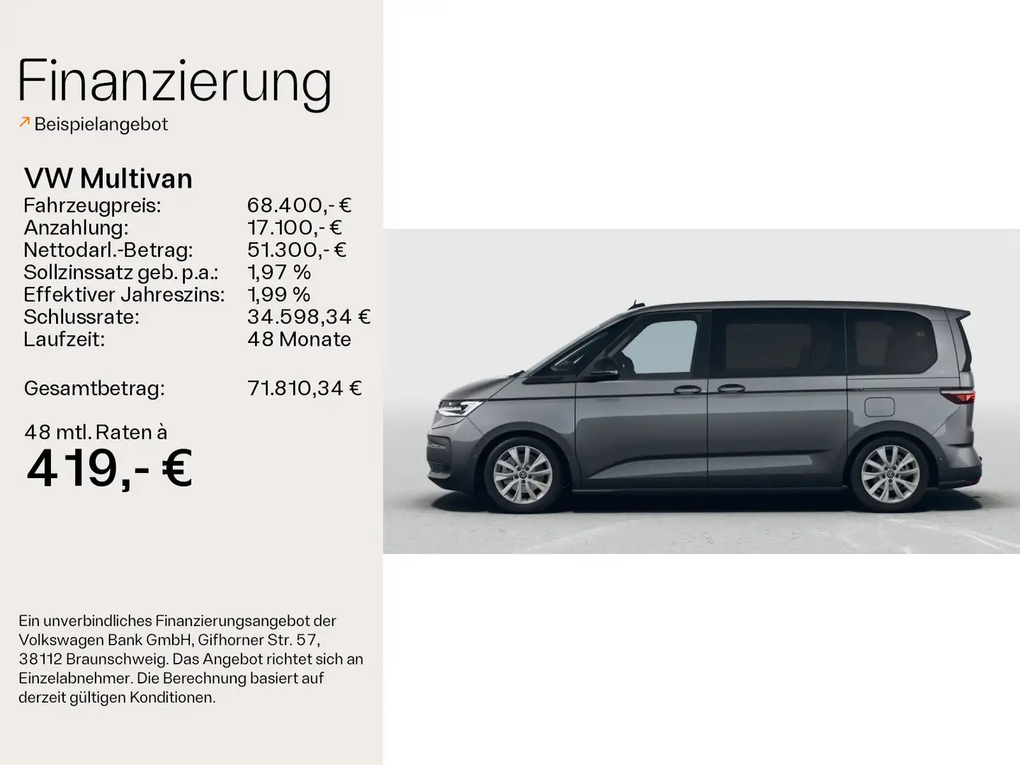 Volkswagen T7 Multivan T7 Multivan GOAL TDI DSG *Navi*IQ*Pano*AHK*3-Zon Gris - 2