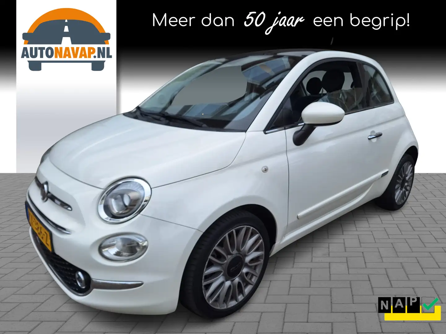Fiat 500 0.9 TwinAir Turbo Lounge /Navi/Panorama/Airco/1e E Wit - 1
