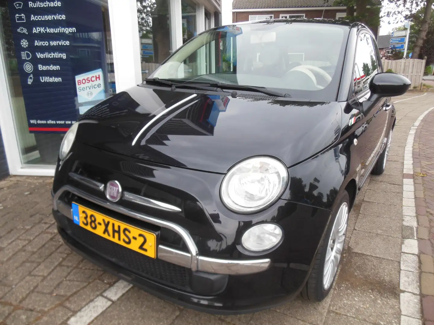 Fiat 500 0.9 TwinAir Lounge 6 maanden Bovag garantie leer p Zwart - 1
