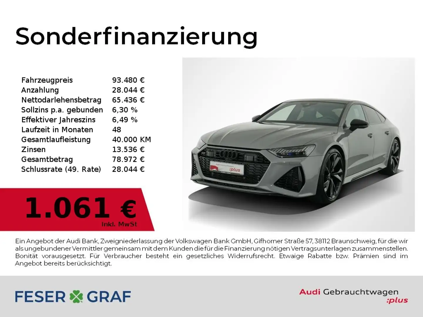 Audi RS7 Sportback Keramik,Pano,Dynamikp+,Sitzbel,HDMatrix Grau - 1