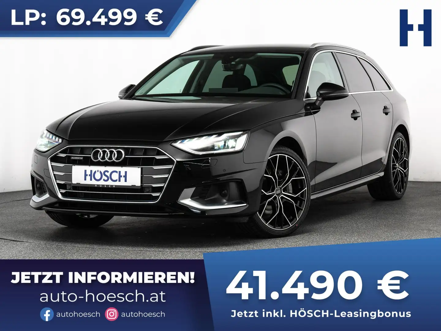 Audi A4 Avant 40 TDI quattro Adv. MATRIX AHK STHZ ASSISTE Schwarz - 1