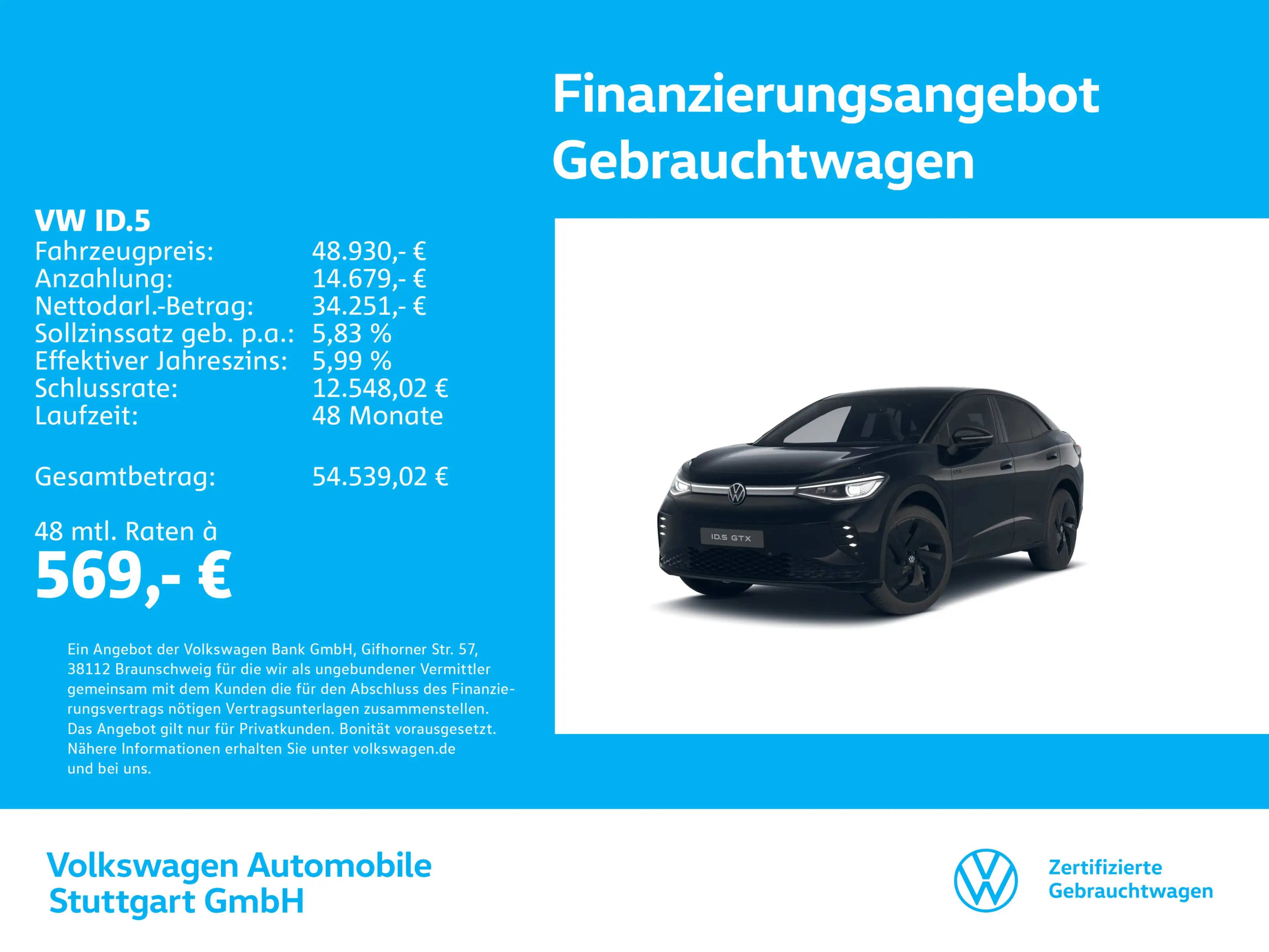 Volkswagen ID.5 GTX Navi Kamera Pano Stdhzg AHK ACC LED SHZ