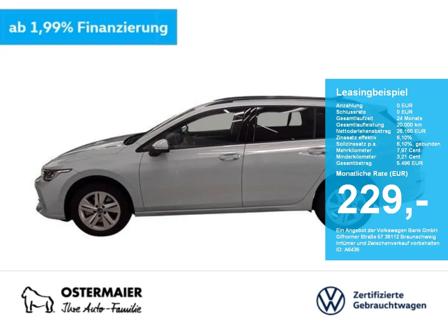 Volkswagen Golf Variant Golf VIII Variant LIFE 2.0TDI 116PS ACC.5J-G.NAVI+ Blauw - 1