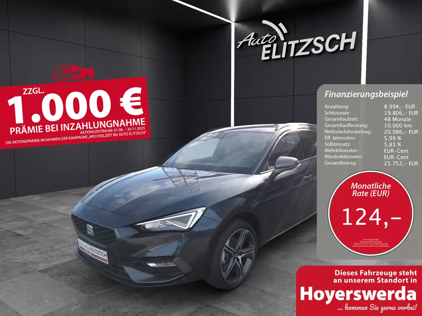 SEAT Leon ST FR Plus 1.5eTSI DSG AHZV KAMERA LED ACC Grau - 1