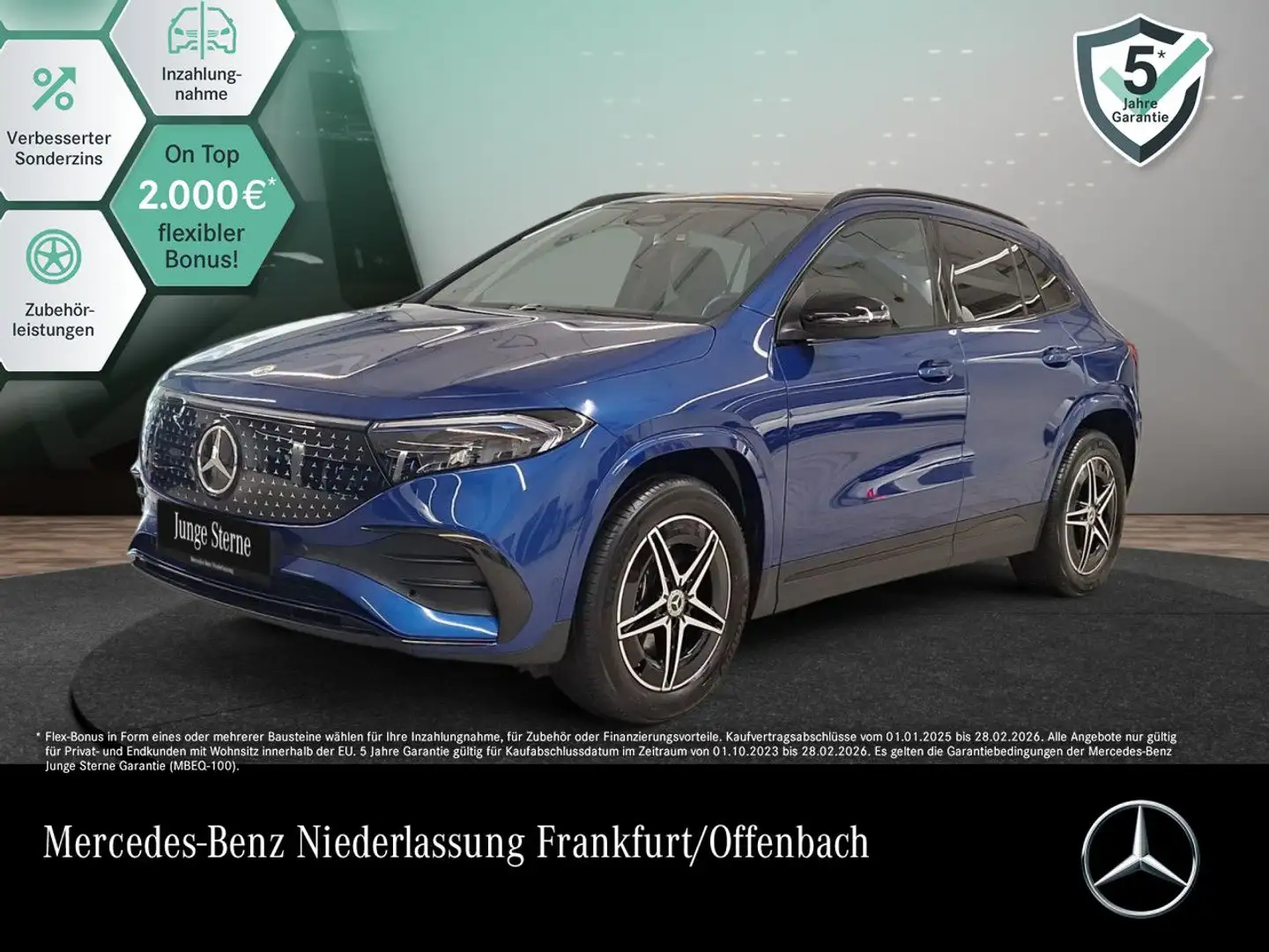 Mercedes-Benz EQA 300 4M AMG+NIGHT+ADVANCED+PANO+KAMERA+SPUR Albastru - 1