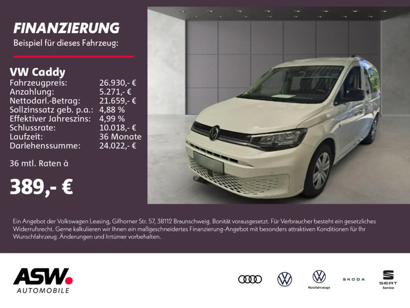 Volkswagen Caddy Life 2.0TDI DSG Navi PDC v/h SHZ AHK Wit - 1