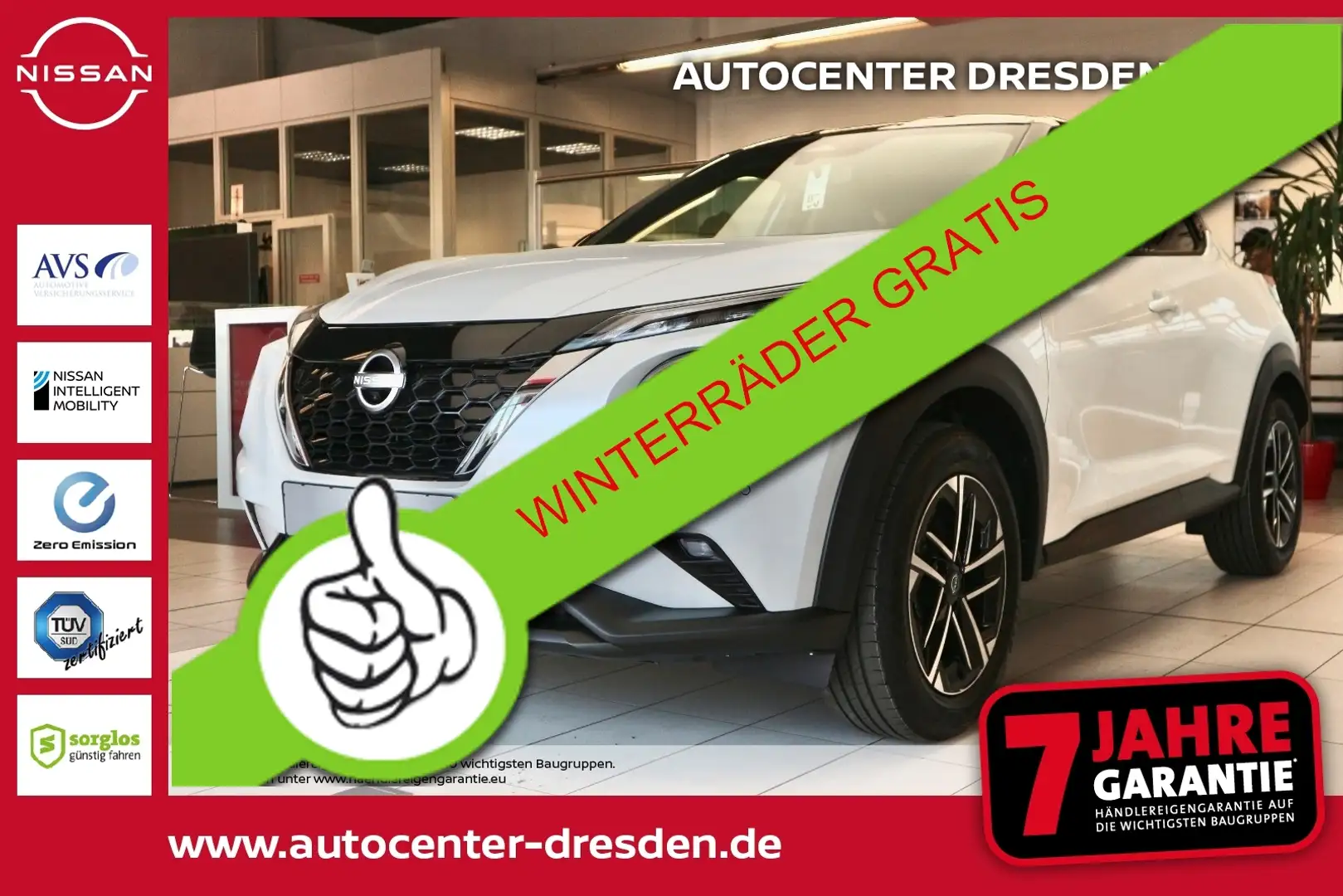 Nissan Juke 1.0 DIG-T 114 PS 6MT N-Conn Kam Navi SitzH Wit - 1
