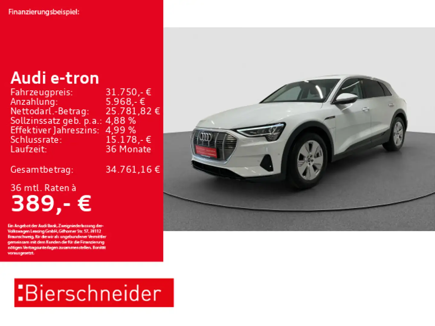 Audi e-tron 55 ACC PANO SHZ CAM Weiß - 1