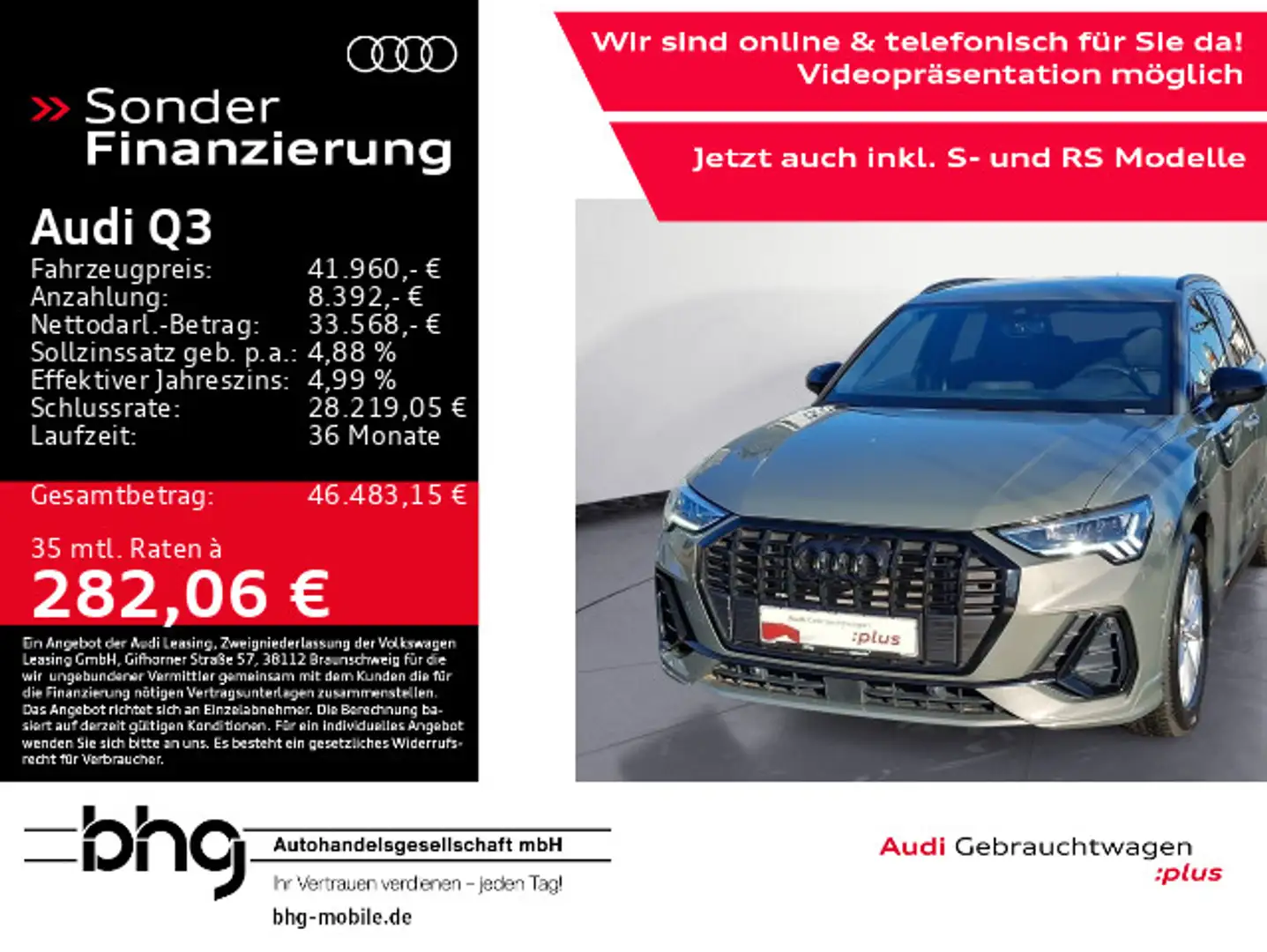 Audi Q3 35 TDI S tronic S line AHK Business virtualC Grau - 1