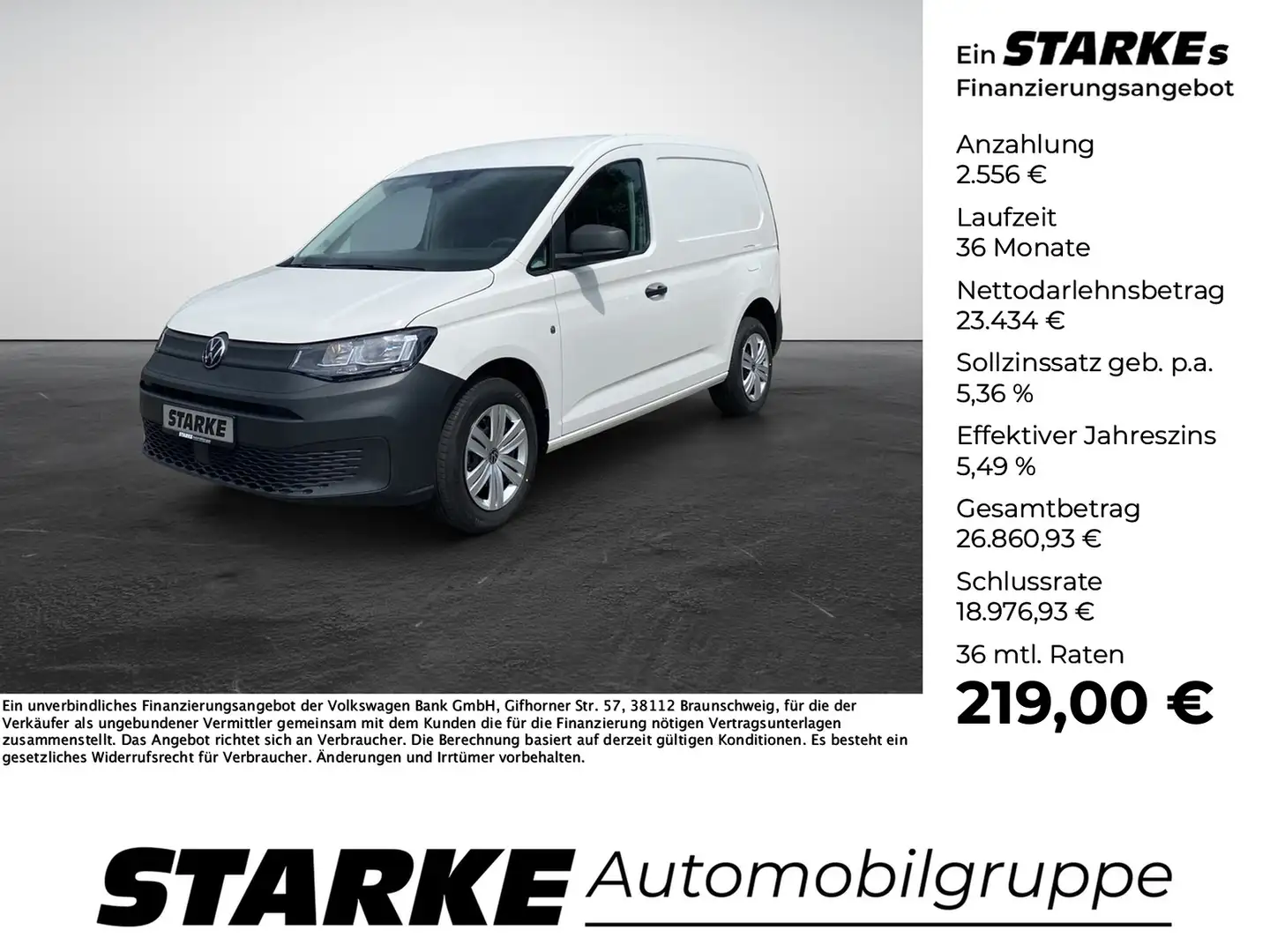 Volkswagen Caddy Cargo 2.0 TDI Weiß - 1