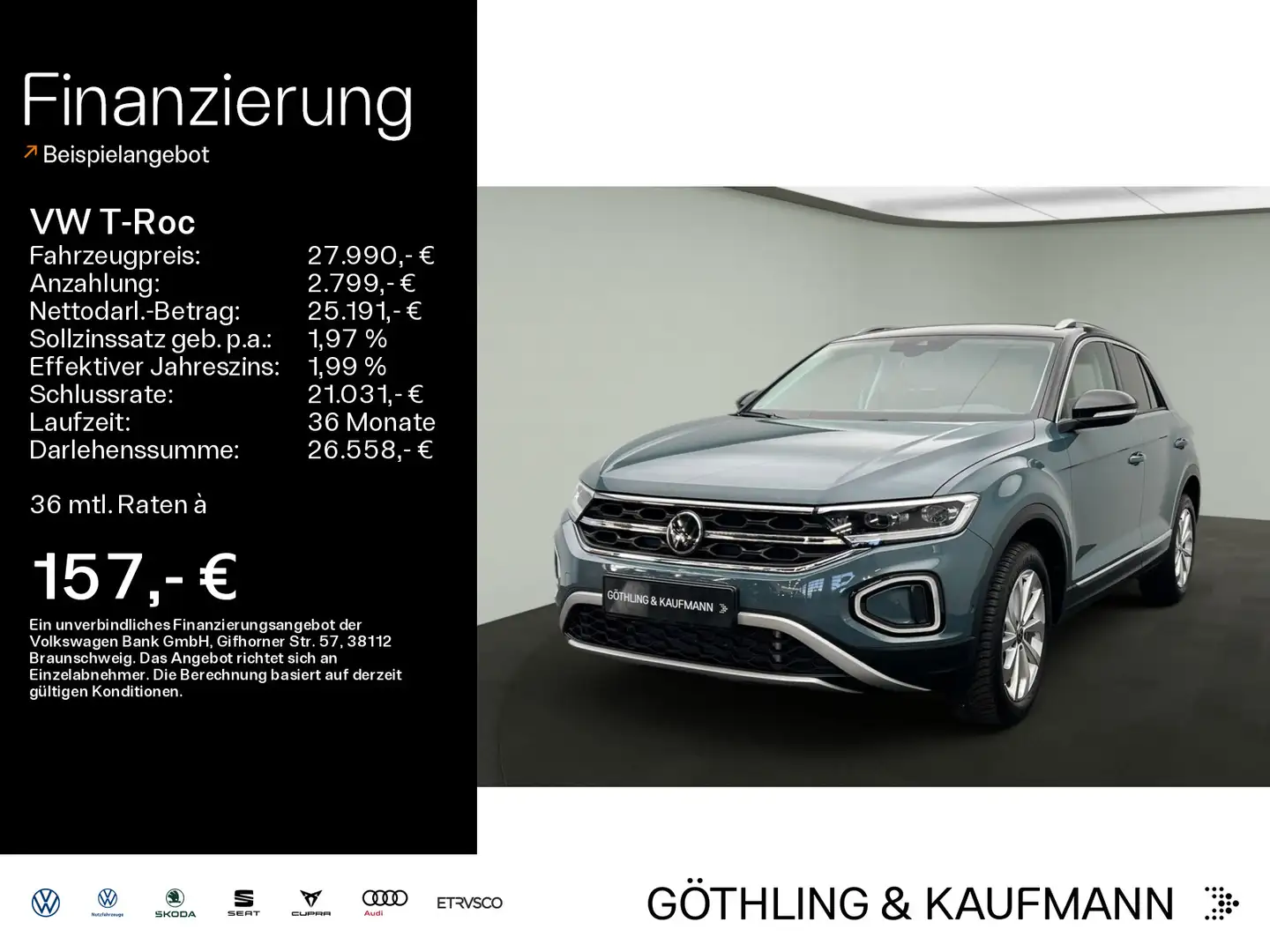 Volkswagen T-Roc T-ROC 1.5 TSI DSG STYLE*AHK*LED*NAVI*KLIMA*PDC*S Blauw - 1