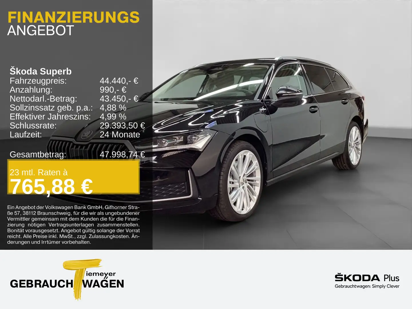 Skoda Superb Combi iV L&K LEDER LM19 HuD ASSIST Schwarz - 1