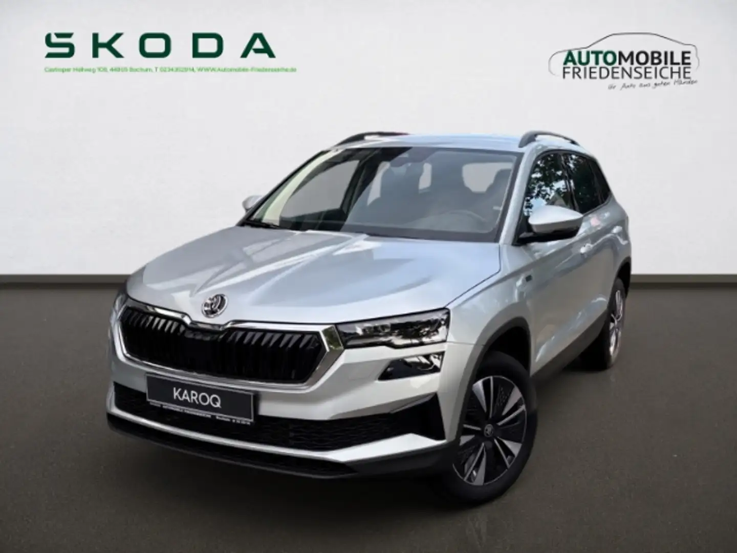 Skoda Karoq Tour 1.5 TSI 110 KW DSG Navi AHK Fahrassis Silber - 1