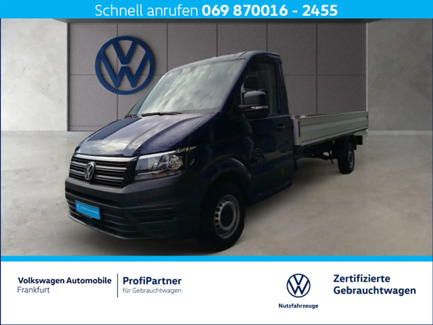 Volkswagen Crafter 35 Pritsche Einzelkabine 3 Sitze AHK  DA Blau - 1