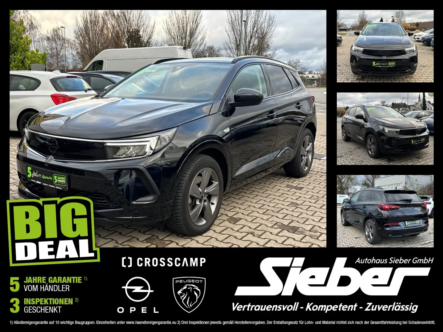 Opel Grandland 1.6 Turbo GS Line Kamera*Sitzhzg*Tempo Schwarz - 1