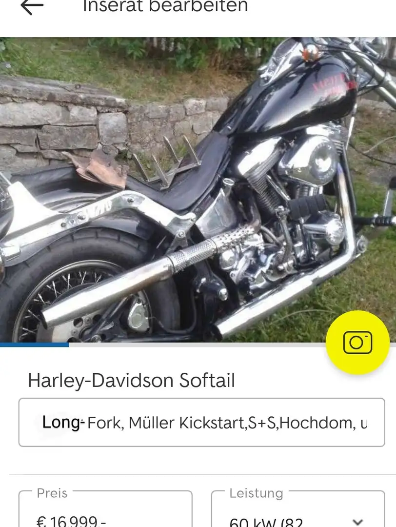 Harley-Davidson Softail CUSTOMIZED,LongFork,Stainless Noir - 1