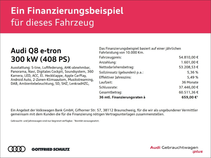 Audi Q8 e-tron 55 qu. S line MATRIX NAV AHK PAN B&O — photo 14