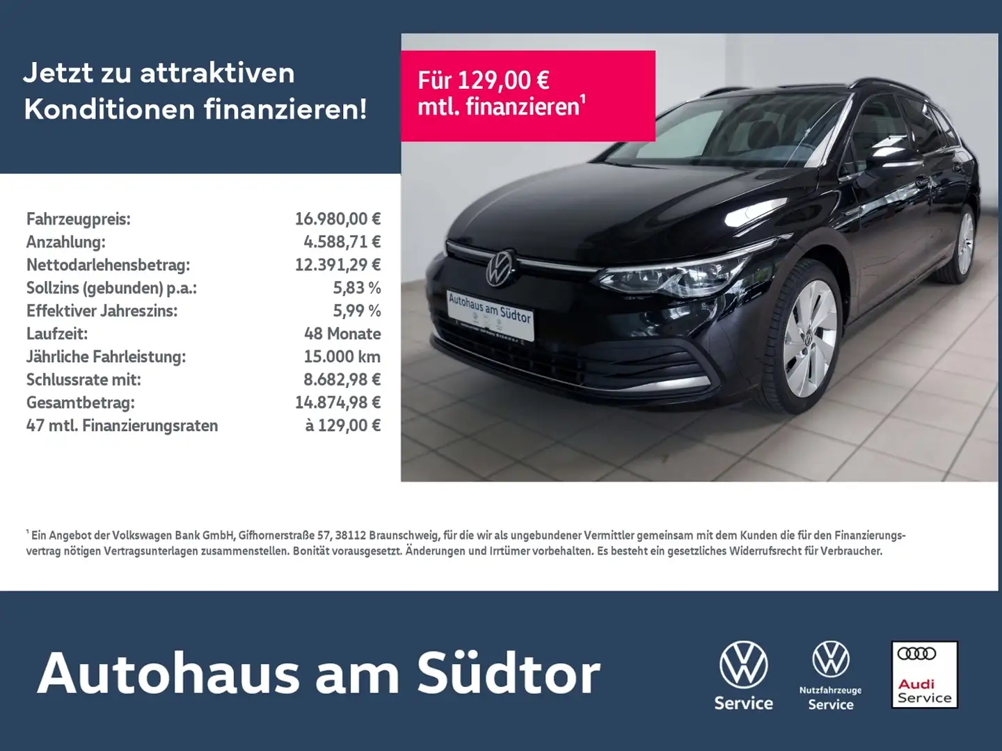 Volkswagen Golf Variant VIII Variant Style 2.0 TDI DSG LED RFK ACC Noir - 1