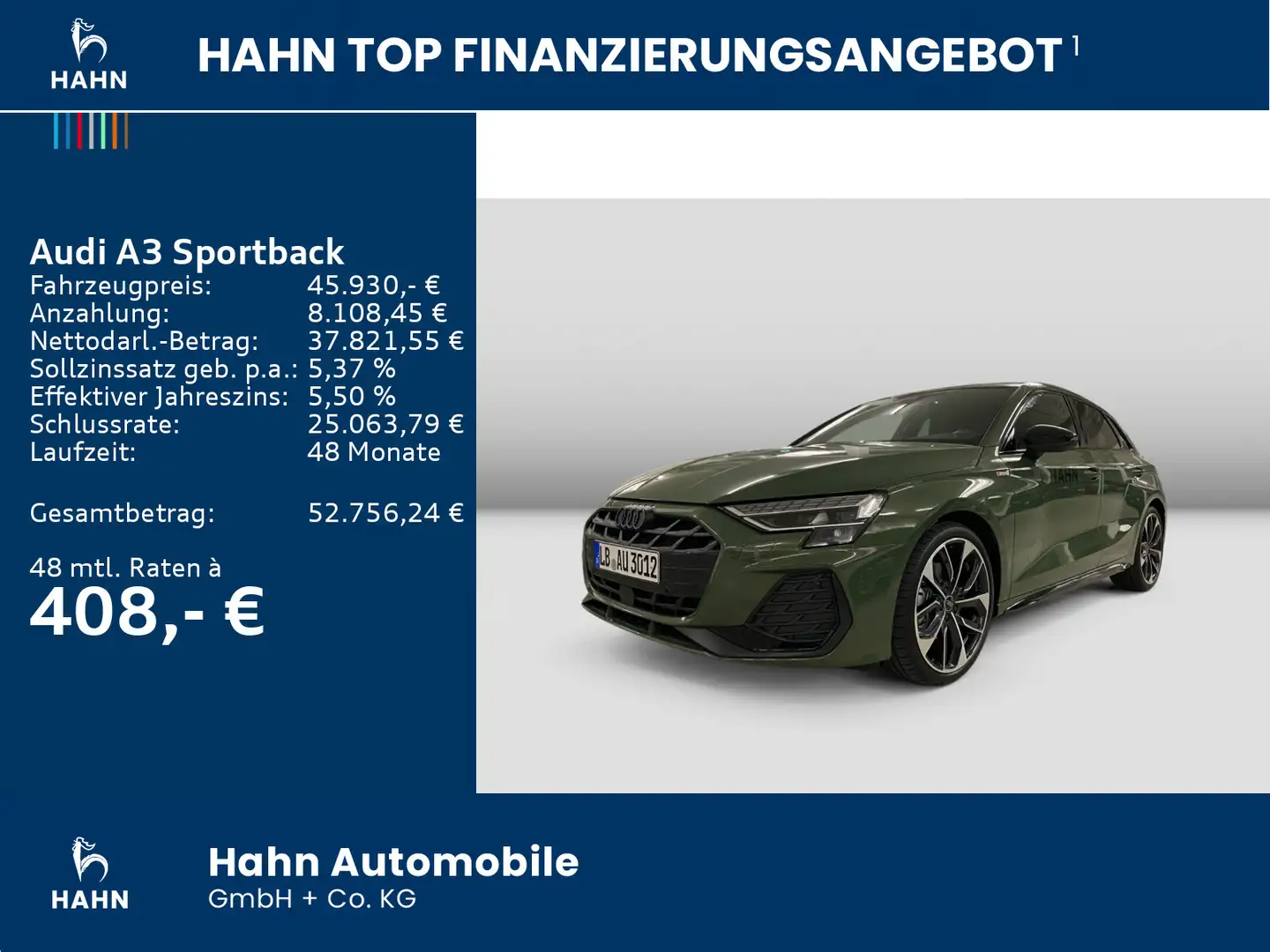 Audi A3 S line 35 TFSI Grün - 2