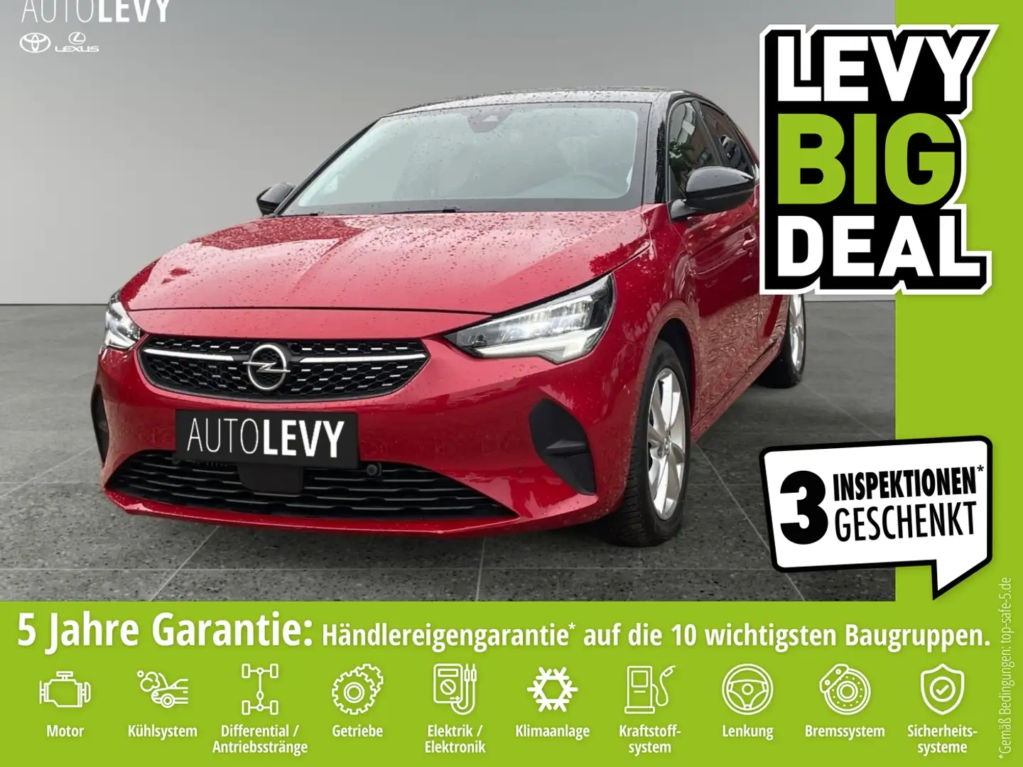 Opel Corsa F 1.2 Turbo Elegance AUT DynLicht LED LM Rosso - 1