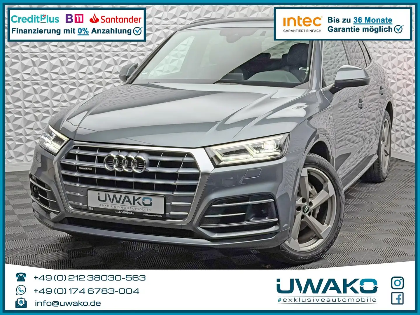 Audi Q5 40TDI QUAT/S-LINE/LUFT/ACC/AHK/DASHCAM/R-CAM Gris - 1