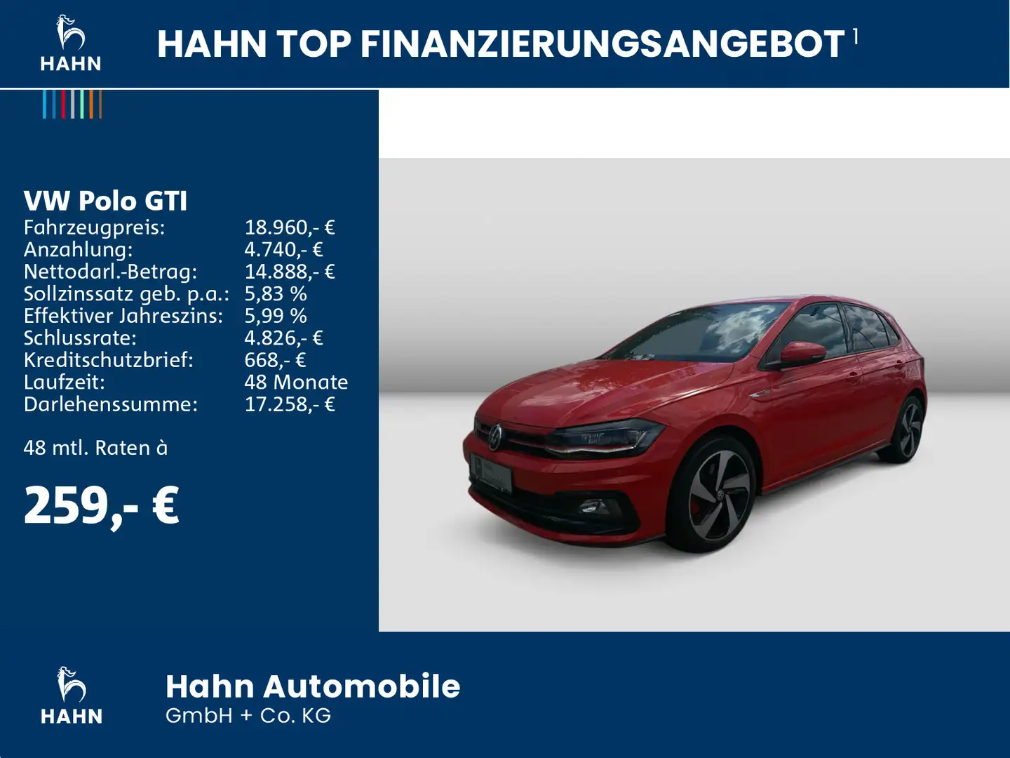 Volkswagen Polo GTI 2.0TSI DSG Navi ACC Climatr PDC Sitzh Rouge - 2
