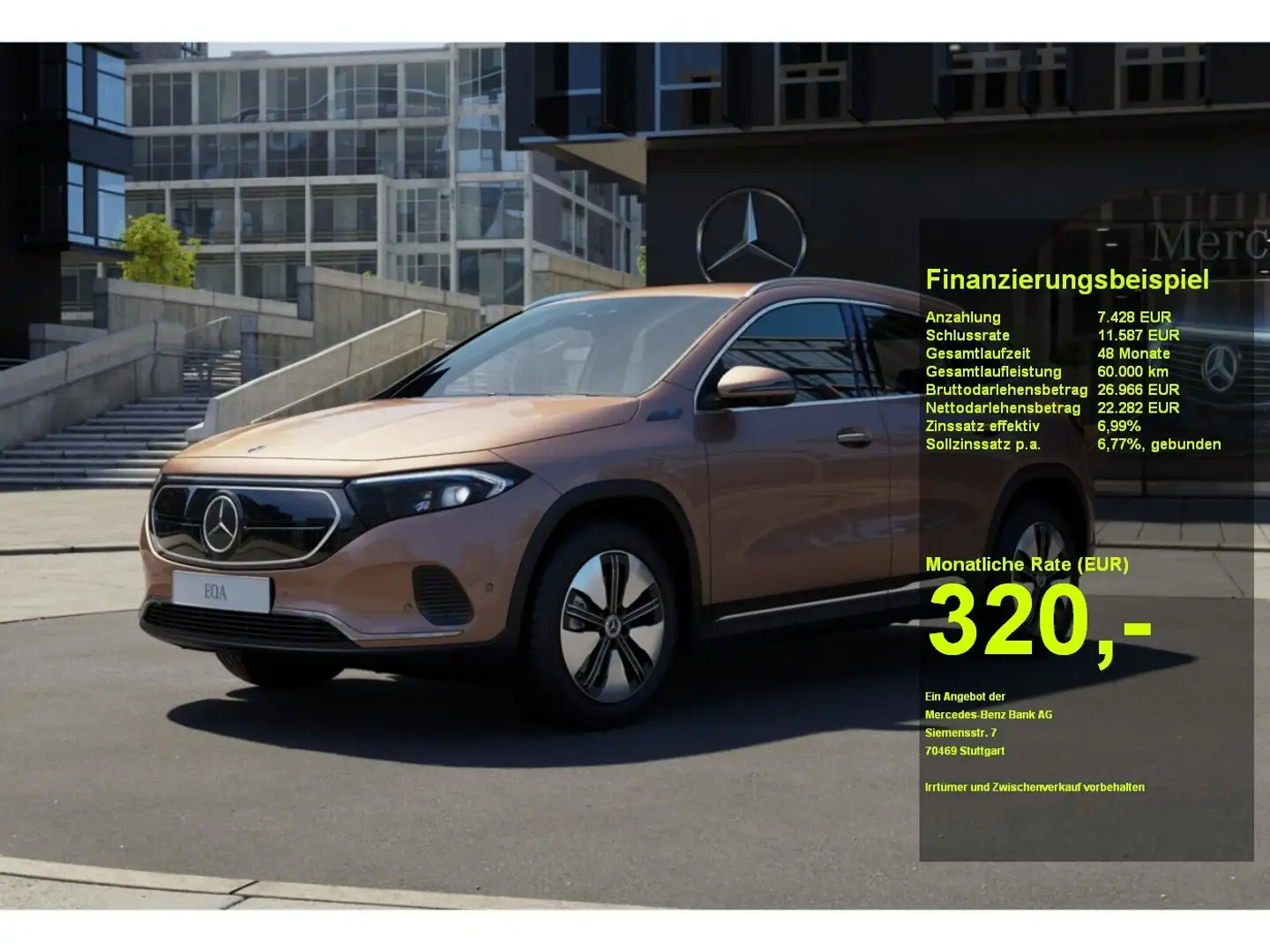Mercedes-Benz EQA 250 Memory+MBUX+Distr.+360°+Ambiente+SHZ Or - 1