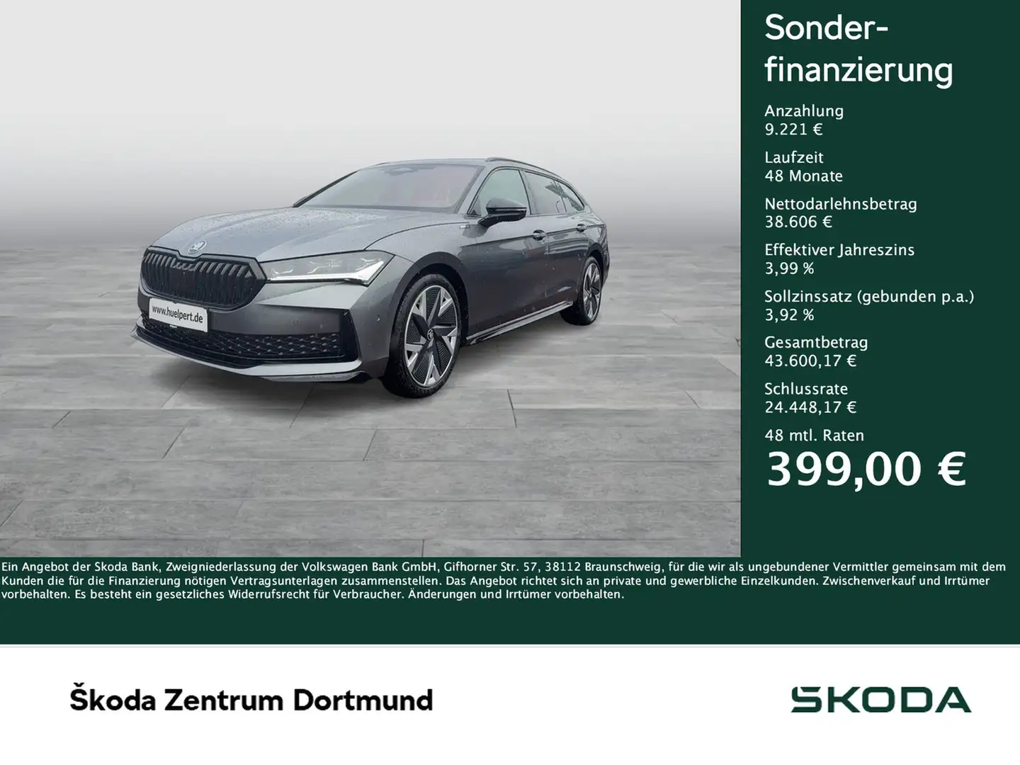 Skoda Superb Combi 2.0 SPORTLINE 4X4 LEDER PANO AHK 19Z Grau - 1