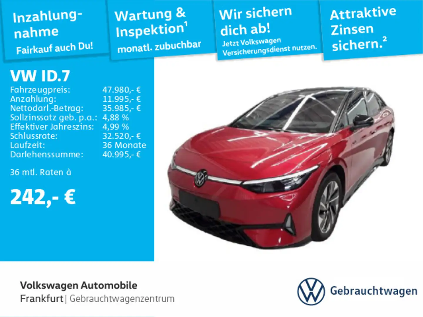 Volkswagen ID.7 GTX Navi AHK IQ.LIGHT - LED-Matrix-Scheinwe Rot - 1