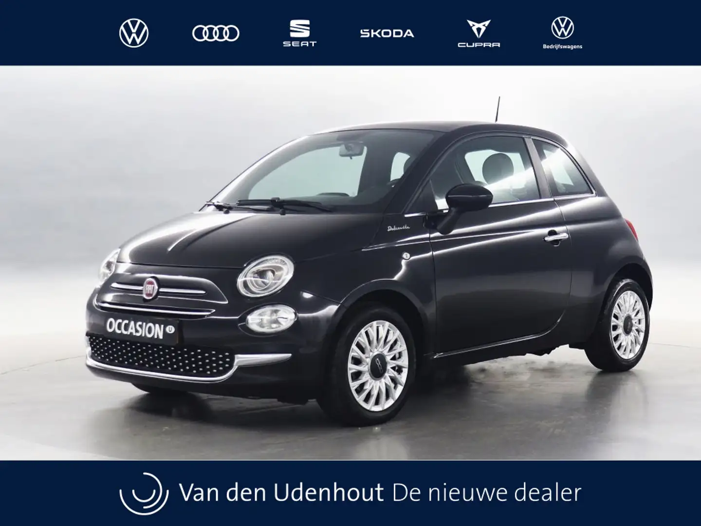 Fiat 500 1.0 69pk Hybrid Dolcevita / Panoramadak / Parkeers Zwart - 1