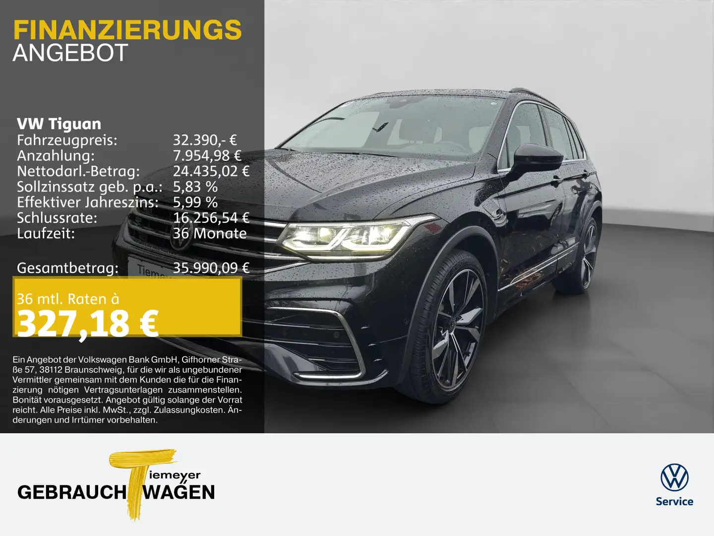Volkswagen Tiguan 1.4 eHybrid R-LINE IQ.LIGHT PANO LM20 AHK Schwarz - 1