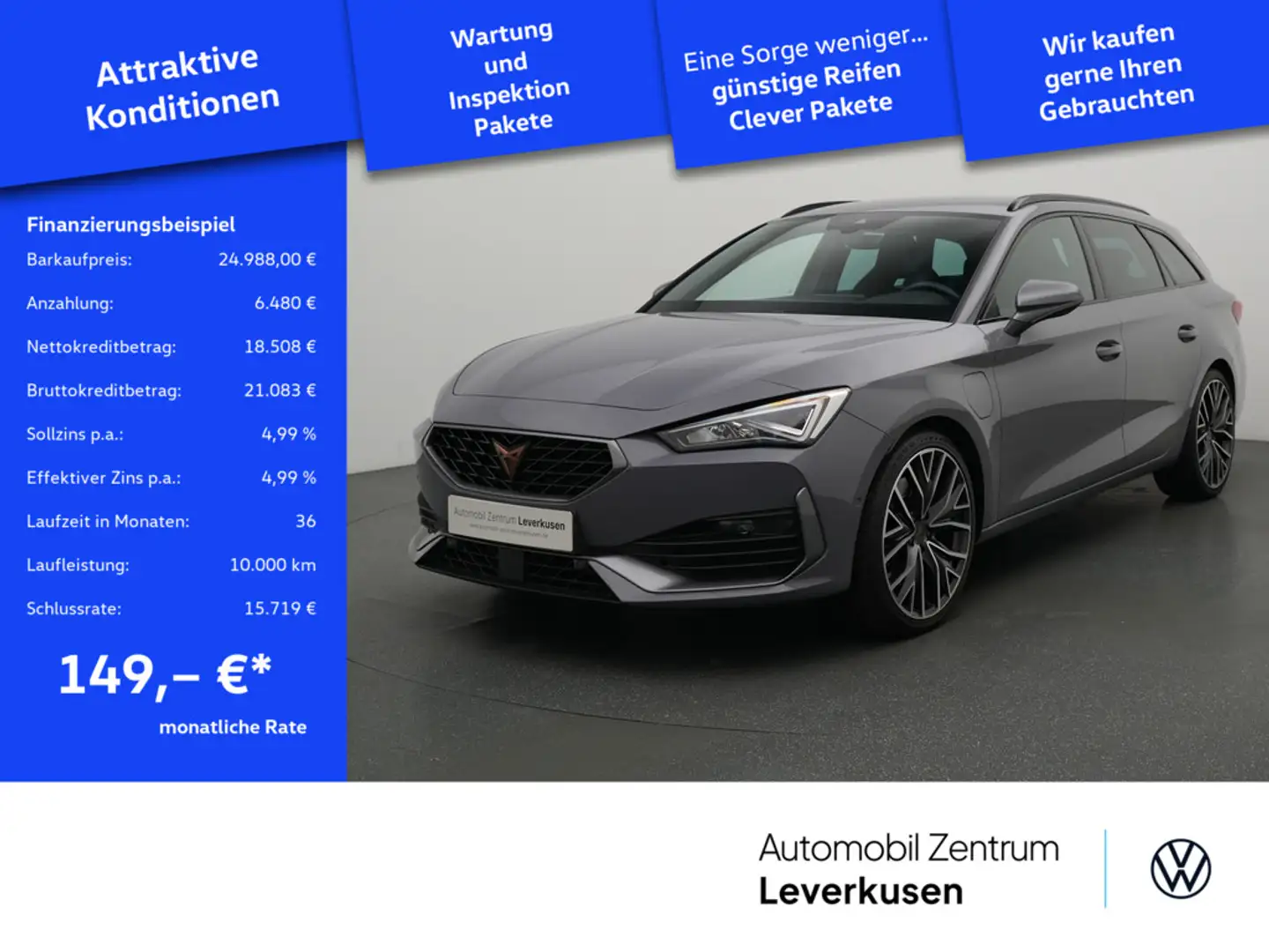 CUPRA Leon ST VZ e-Hybrid DSG NAVI VIRT AHK LEDER K Grau - 1