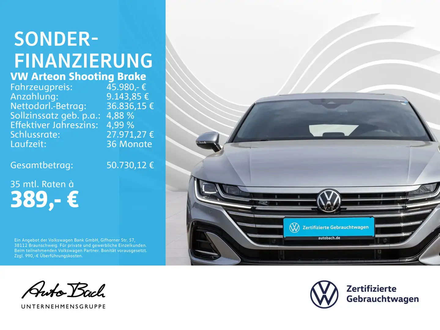 Volkswagen Arteon Arteon Shootingbrake R-Line 2.0 TDI 4Motion DSG Silber - 2