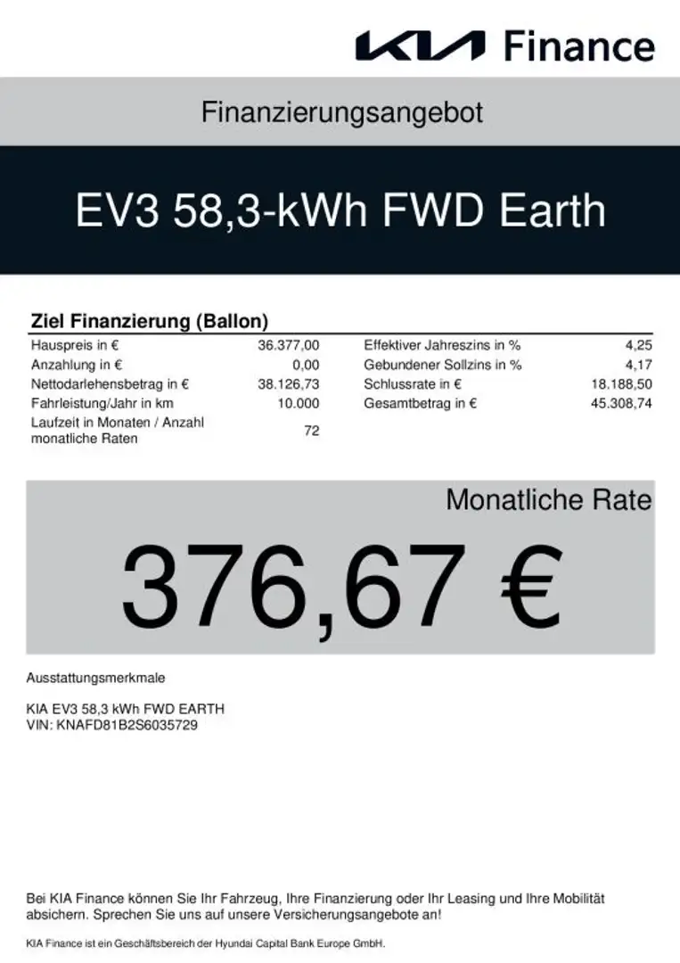 Kia EV3 58,3-kWh FWD Earth UVP 44.109 EUR Weiß - 2