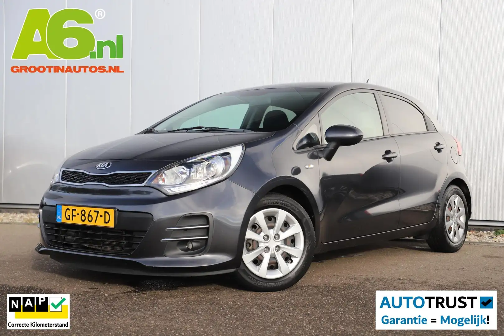 Kia Rio 1.2 CVVT DynamicLine Radio Bluetooth Airco Cruise Gris - 1