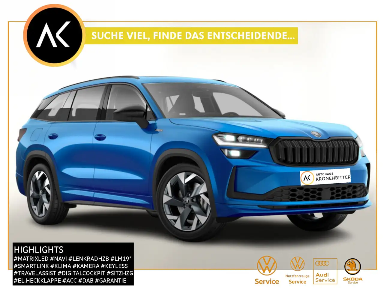 Skoda Kodiaq 2.0 TDI Sportline DSG 150PS-AHK-V. Navi LED LM19"