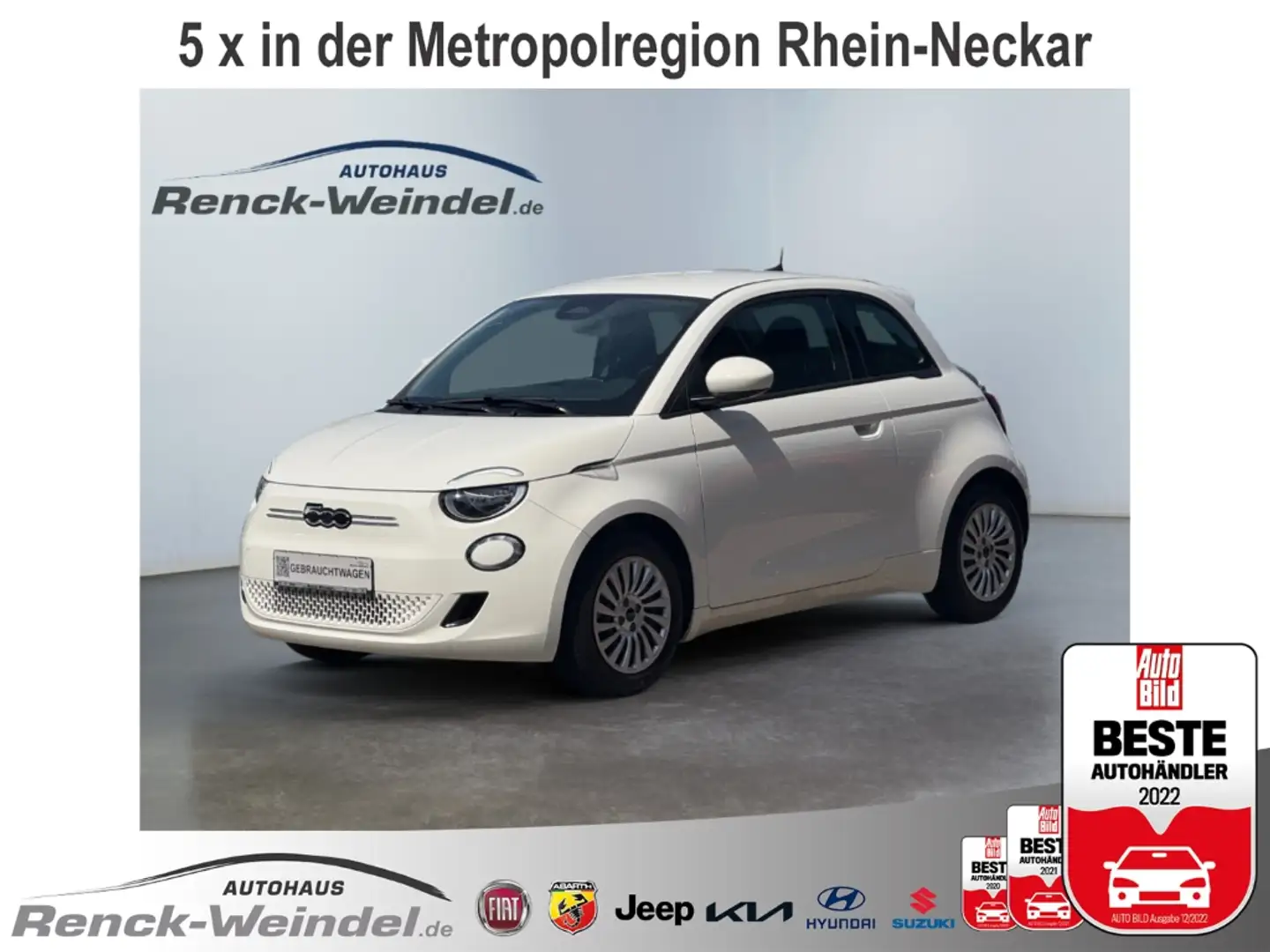 Fiat 500e Action Navi Klimaautom Memory Sitze Android Auto A Blanc - 1