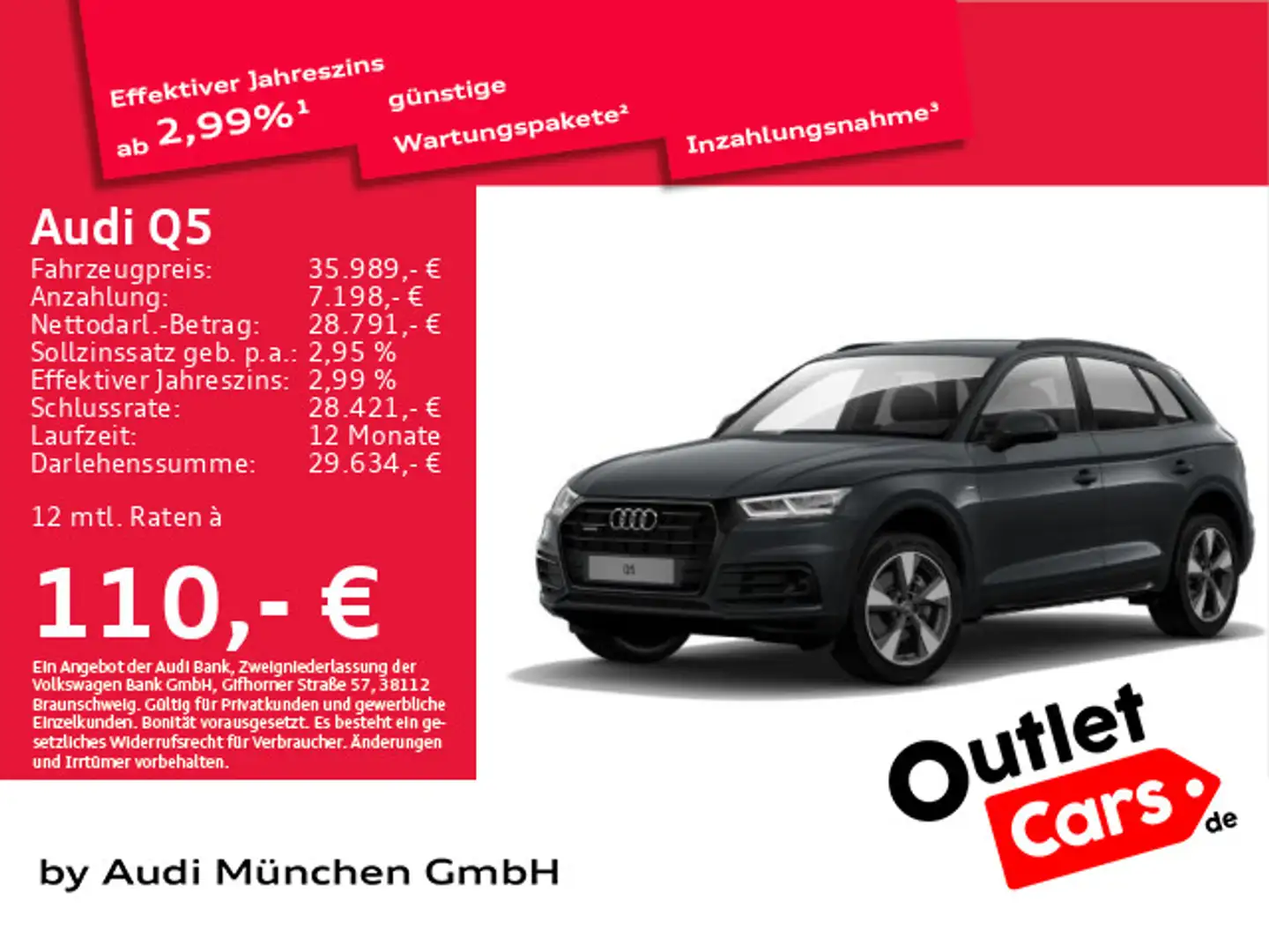Audi Q5 40 TDI qu. S tronic S line StdHzg/AHK/ACC/LED Grau - 1
