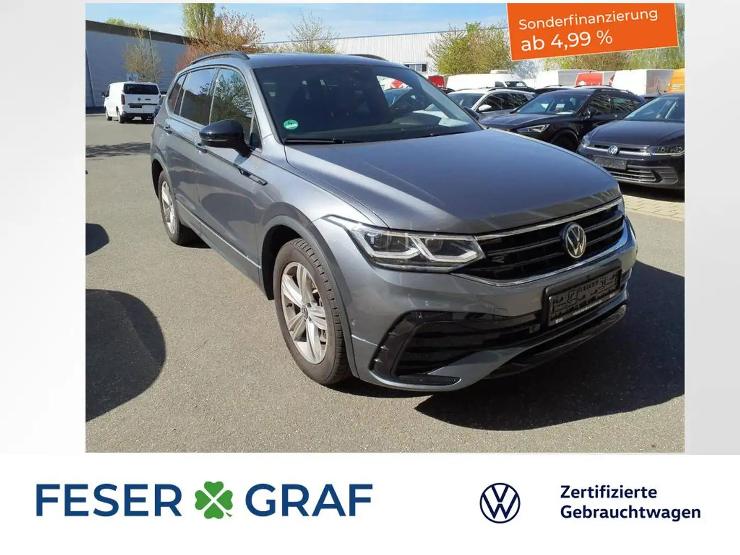 Volkswagen Tiguan Allspace 2.0 TSI R-Line BlackStyle 4 Motion DSG 7 Sitze / M Grau - 1