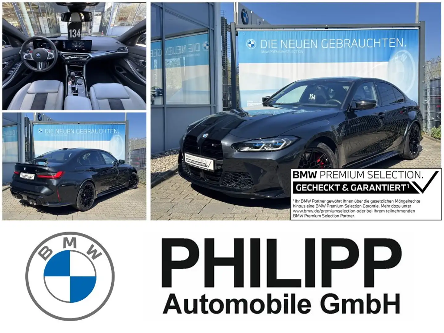 BMW M3 Competition xDrive LASER h&k kein Mietwagen Schwarz - 1