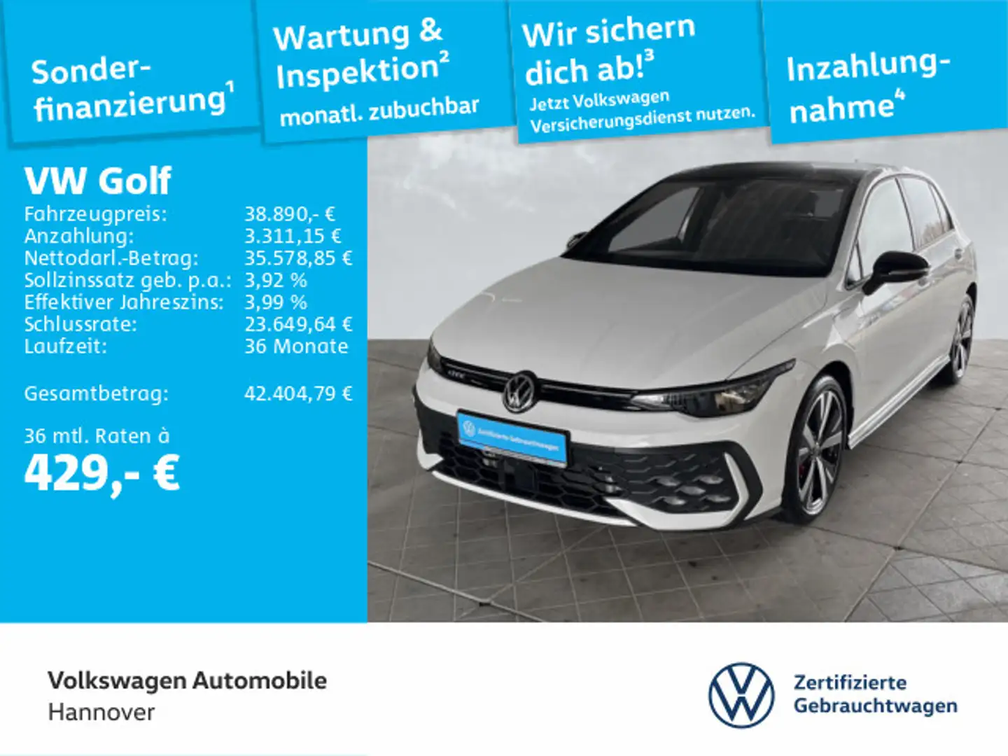 Volkswagen Golf GTE VIII GTE 1.5 TSI DSG Navi AHK LED-Matrix Ka Weiß - 1