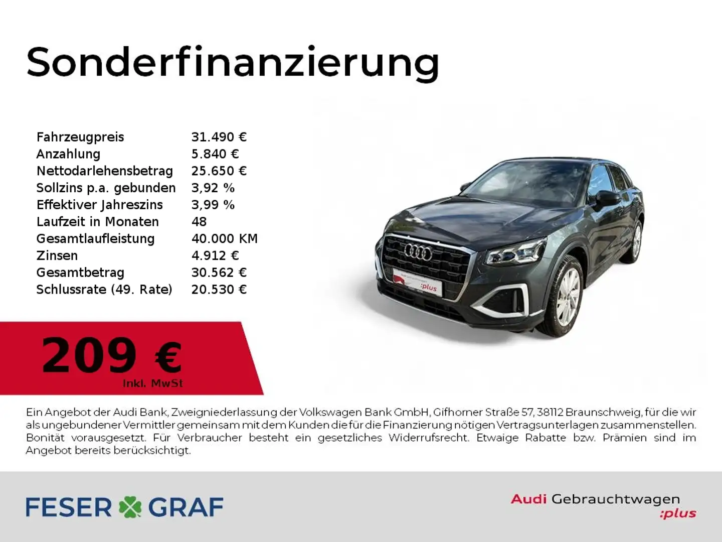 Audi Q2 35TFSI S tronic Matrix-LED/Kamera/AHK/GRA Grau - 1