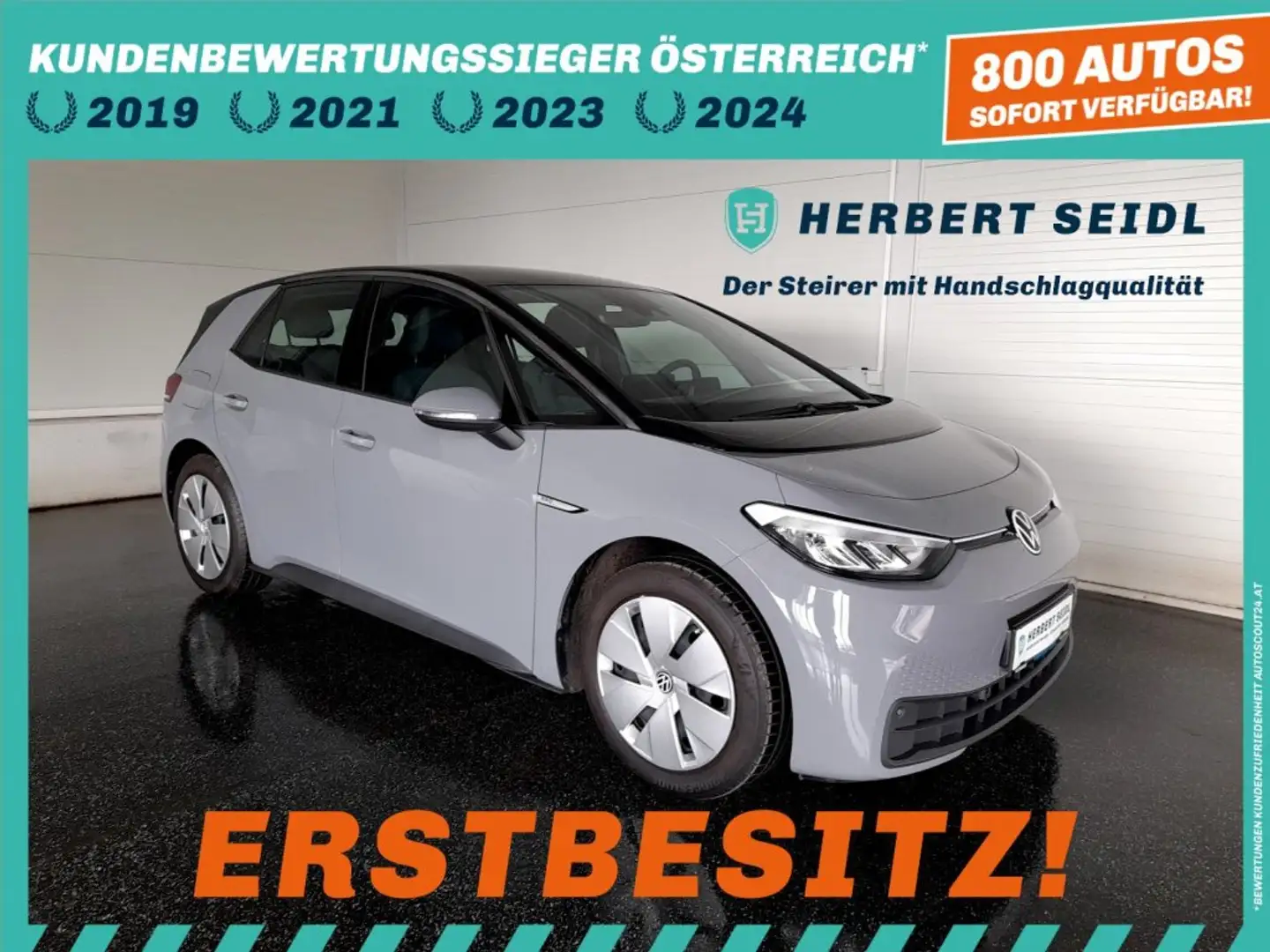 Volkswagen ID.3 3 PRO 58 kWh *LED / NAVI / CCS-LADEDOSE / PDC VO & HI / VERKEHRSZEICHEN & SPURHALTEASSIST* Grau - 1