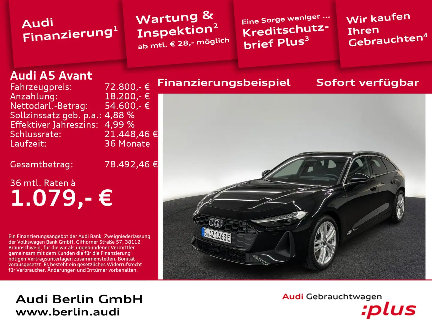 Audi A5 e-hybrid quattro S tronic Schwarz - 1