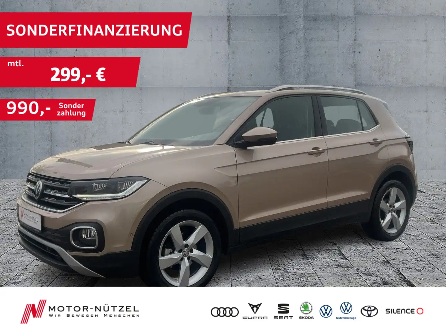 Volkswagen T-Cross 1.5 TSI DSG STYLE LED+SHZ+RFK+MFA+MFL+BT Beige - 1