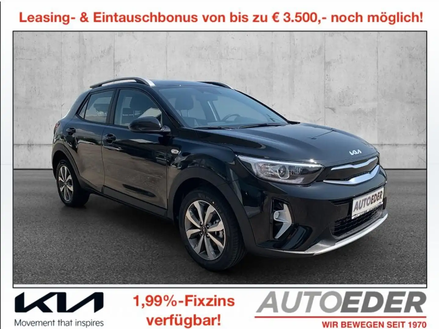 Kia Stonic 1,0 TGDI GPF ISG Silber DCT Aut. Schwarz - 1