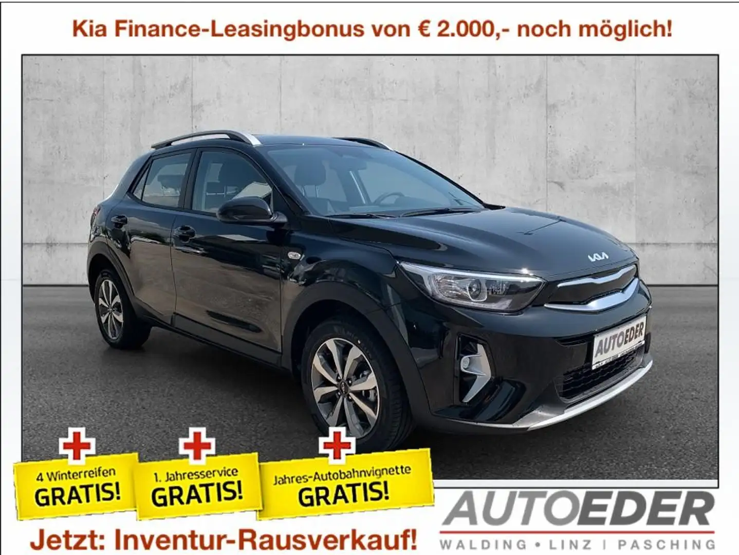 Kia Stonic 1,0 TGDI GPF ISG Silber DCT Aut. Schwarz - 1