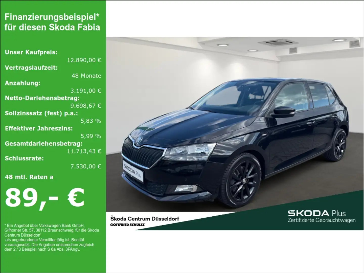 Skoda Fabia Drive 125 AHK Rückfahrkamera Einparkhilfe vorn und Negro - 1