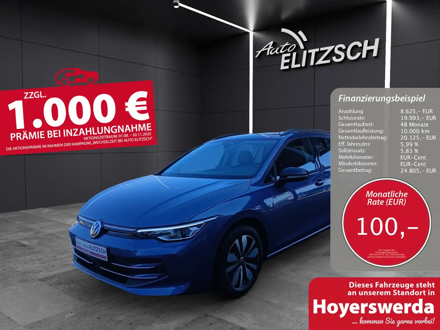 Volkswagen Golf VIII Variant eTSI Goal DSG LED AHK Navi AID ACC... Blau - 1